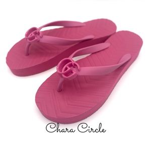 Gucci Marmont flip flop Pink
